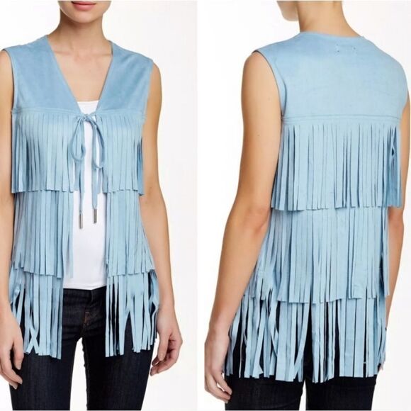 Love Token Boho Chic Festival Stuart Fringe Vest Size Small - Picture 1 of 8